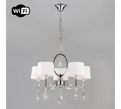 Подвесная люстра Eurosvet Madera 10127/5 хром/прозрачный хрусталь Strotskis Smart