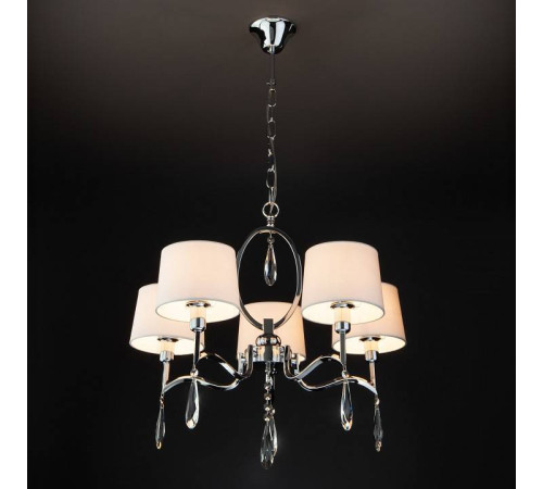 Подвесная люстра Eurosvet Madera 10127/5 хром/прозрачный хрусталь Strotskis Smart