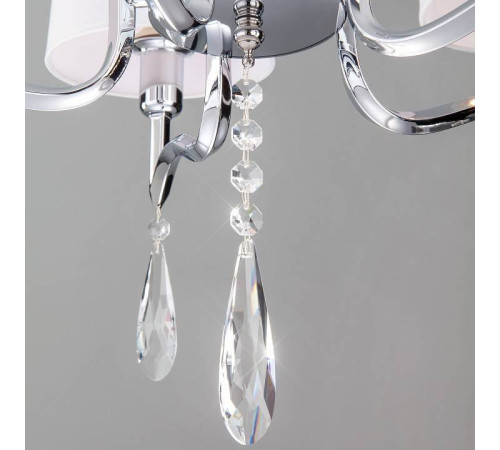 Подвесная люстра Eurosvet Madera 10127/5 хром/прозрачный хрусталь Strotskis Smart