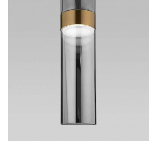 Подвесной светильник Eurosvet Lumen 50244/1 LED латунь/дымчатый