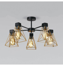 Люстра на штанге Eurosvet Trappola 70107/5 черный/латунь