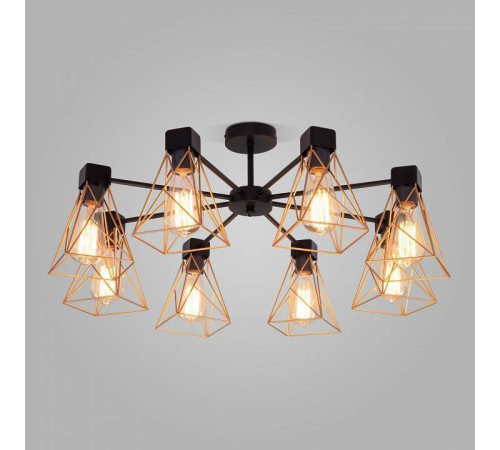 Люстра на штанге Eurosvet Trappola 70107/8 черный/латунь