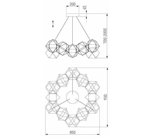 Подвесная люстра Eurosvet Uma 90369/12 жемчуг черный