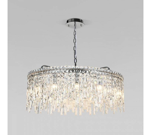 Подвесная люстра Eurosvet Blitz 60159 хром/ прозрачный хрусталь Strotskis