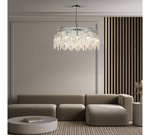 Подвесная люстра Eurosvet Blitz 60159 хром/ прозрачный хрусталь Strotskis