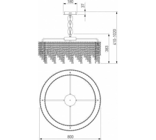 Подвесная люстра Eurosvet Blitz 60159 хром/ прозрачный хрусталь Strotskis