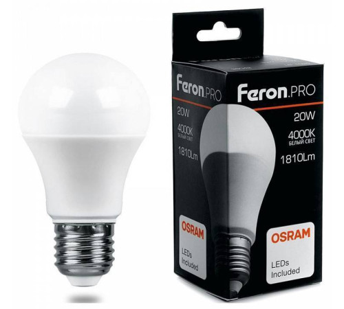 Лампа светодиодная Feron LB-1020 E27 20Вт 4000K 38042