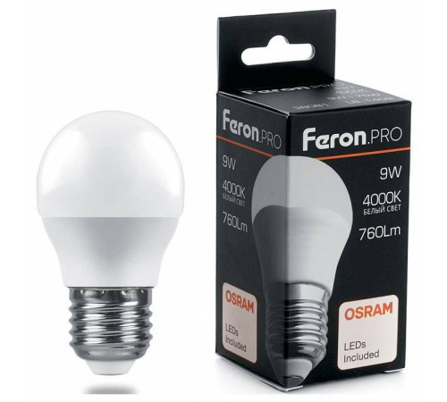 Лампа светодиодная Feron LB-1409 E27 9Вт 4000K 38081