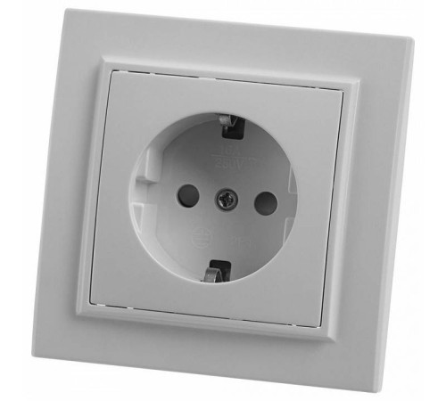 Розетка с заземлением и с шторками Stekker Эрна 39050