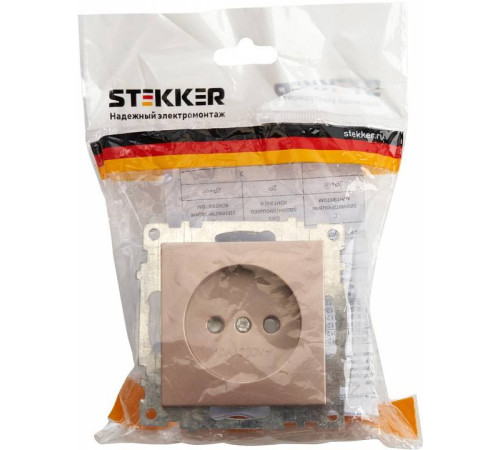 Розетка без заземления и с шторками, без рамки Stekker Катрин 39595