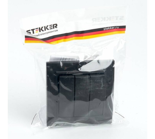 Выключатель трехклавишный Stekker Эрна 39924