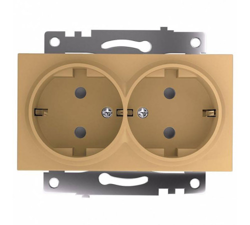 Розетка двойная с заземлением и со шторкой, без рамки Stekker Катрин 49226