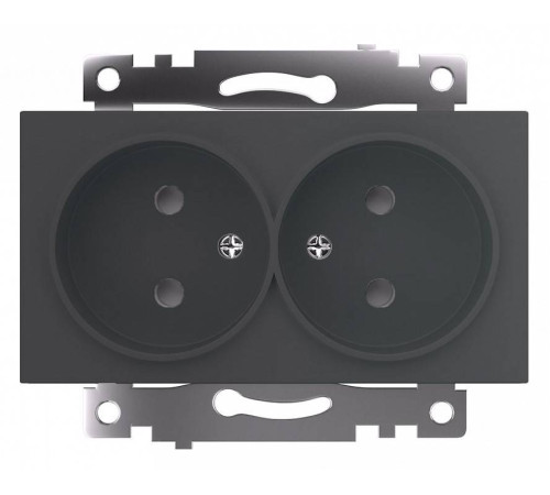 Розетка двойная с заземлением и с шторками, без рамки Stekker Катрин 49421