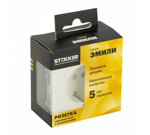 Розетка без заземления и с шторкой, без рамки Stekker RST16-5110-01 49880
