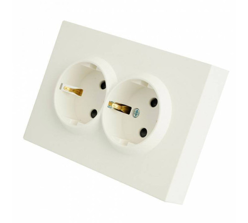 Розетка двойная без заземления и с шторкой, без рамки Stekker RST16-5114-01 49882
