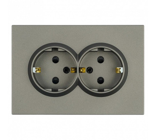 Розетка двойная с заземлением и со шторкой, без рамки Stekker RST16-5114-09 49934