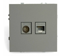 ТВ-розетка и розетка Ethernet RJ-45 без рамки Stekker Эмили 49950