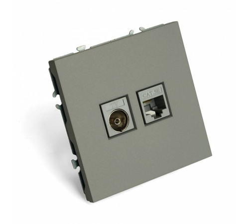 ТВ-розетка и розетка Ethernet RJ-45 без рамки Stekker Эмили 49950