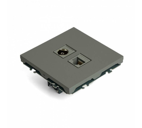 ТВ-розетка и розетка Ethernet RJ-45 без рамки Stekker Эмили 49950