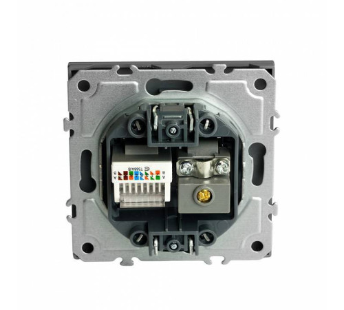 ТВ-розетка и розетка Ethernet RJ-45 без рамки Stekker Эмили 49950