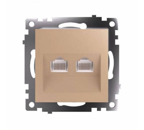 Розетка двойная Ethernet RJ-45 без рамки Stekker Катрин 50009