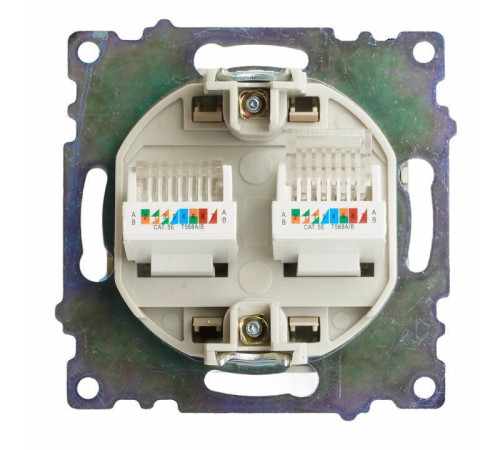 Розетка двойная Ethernet RJ-45 без рамки Stekker Катрин 50009