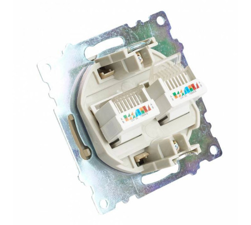 Розетка двойная Ethernet RJ-45 без рамки Stekker Катрин 50009