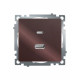 Розетка 2хUSB type A и C без рамки Stekker Катрин 50057
