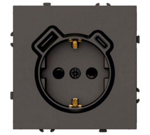 Розетка с заземлением и со шторкой и 2хUSB type A и C, без рамки Stekker Эмили 50361