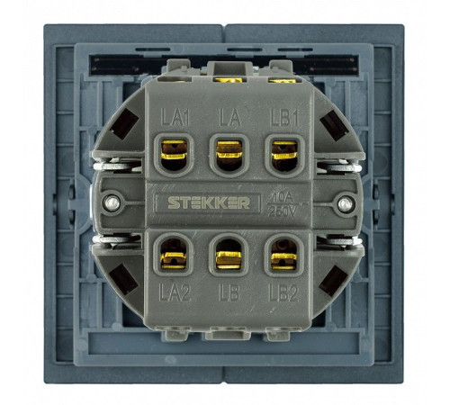 Переключатель двухклавишный без рамки Stekker Мия 50448