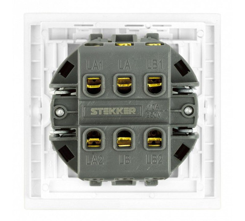 Переключатель перекрестный одноклавишный без рамки Stekker Мия 50569