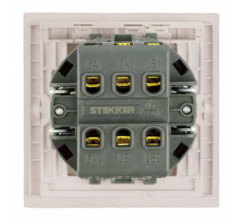 Переключатель перекрестный одноклавишный без рамки Stekker Мия 50570