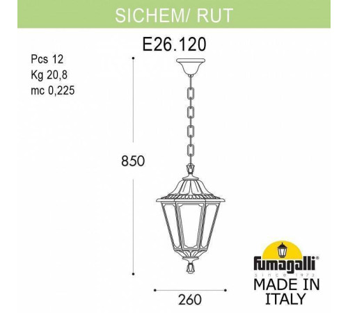 Подвесной светильник Fumagalli Rut E26.120.000.AYF1R