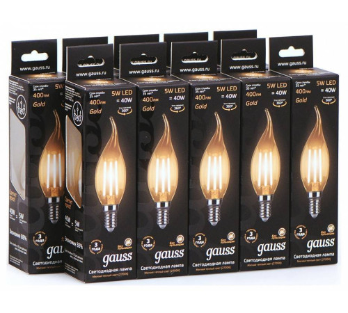 Лампа светодиодная Gauss E14 5 Вт 2700 K филаментная 104801005
