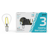 Набор ламп светодиодных Gauss Filament E14 7Вт 4100K 105901207T