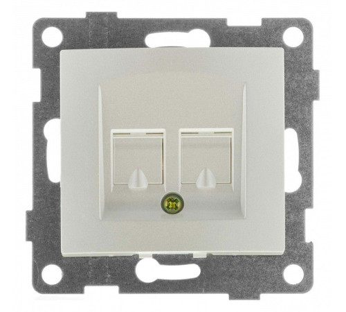 Розетка двойная RJ-12 и Ethernet RJ-45, без рамки Gusi Electric BRAVO С10КТ-028