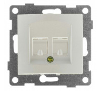Розетка двойная телефонная RJ-12 Gusi Electric BRAVO С10Т2-028