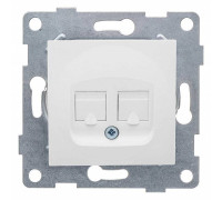 Розетка двойная Ethernet RJ-45 без рамки Gusi Electric UGRA С11К2-001