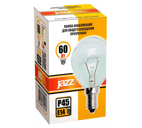 Лампа накаливания Jazzway P45 240V 60W E14 clear