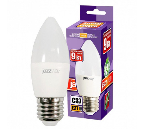 Лампа светодиодная Jazzway PLED-SP C37 9w E27 3000K