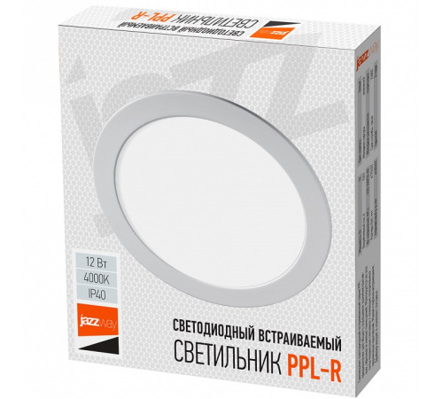 Встраиваемый светильник Jazzway PPL-R 12w 4000K IP40 WH