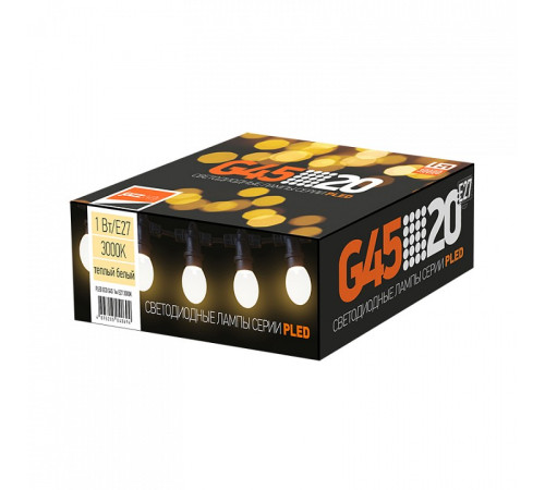 Лампа светодиодная Jazzway E27 1Вт 3000K PLED ECO G45 1w E27 3000K