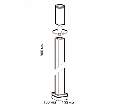 Уличный наземный светильник Jazzway PGB 01-900 E27 BL IP44