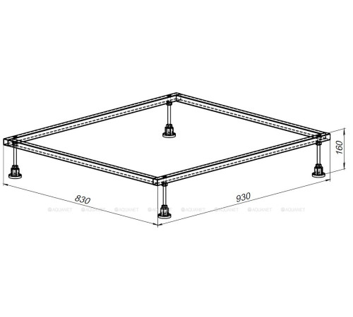 Каркас для поддона Allen Brau 1000х900 мм алюминий 8.00002.2