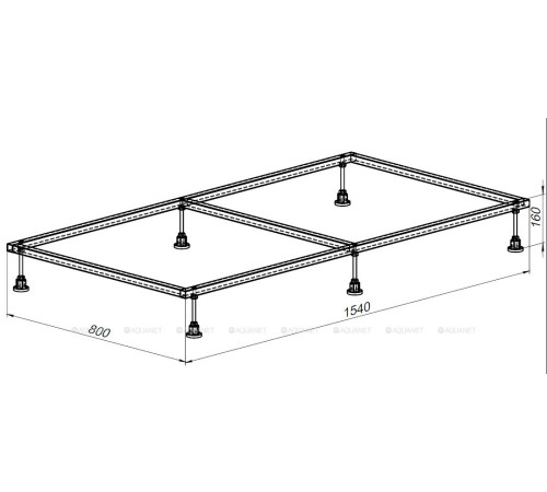 Каркас для поддона Allen Brau 1600х900 мм алюминий 8.00008