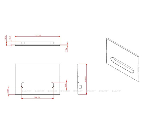 Кнопка смыва Allen Brau Project Color ABS 230x156 мм антрацит 9.2PR01.AN