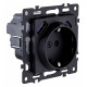 Розетка с заземлением и со шторкой и 2хUSB type A и C, без рамки Kollinger Asthetik AS-016BK