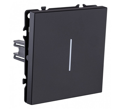 Выключатель проходной одноклавишный с подсветкой без рамки Kollinger Eclipse EC-008BK