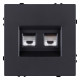 Розетка двойная Ethernet RJ-45 и со шторками, без рамки Kollinger Eclipse EC-018BK