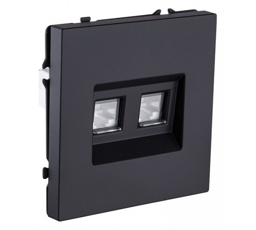 Розетка двойная Ethernet RJ-45 и со шторками, без рамки Kollinger Eclipse EC-018BK